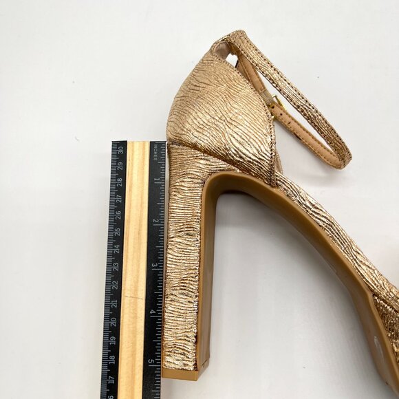 Chinese Laundry 10M‎ Asher Metallic Gold Platforms Heels Dress Sandals Shoes - Picture 13 of 14
